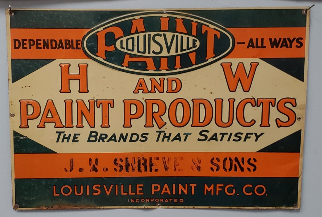 Louisville Paint Products Tin Embossed Sign (1 of 1)