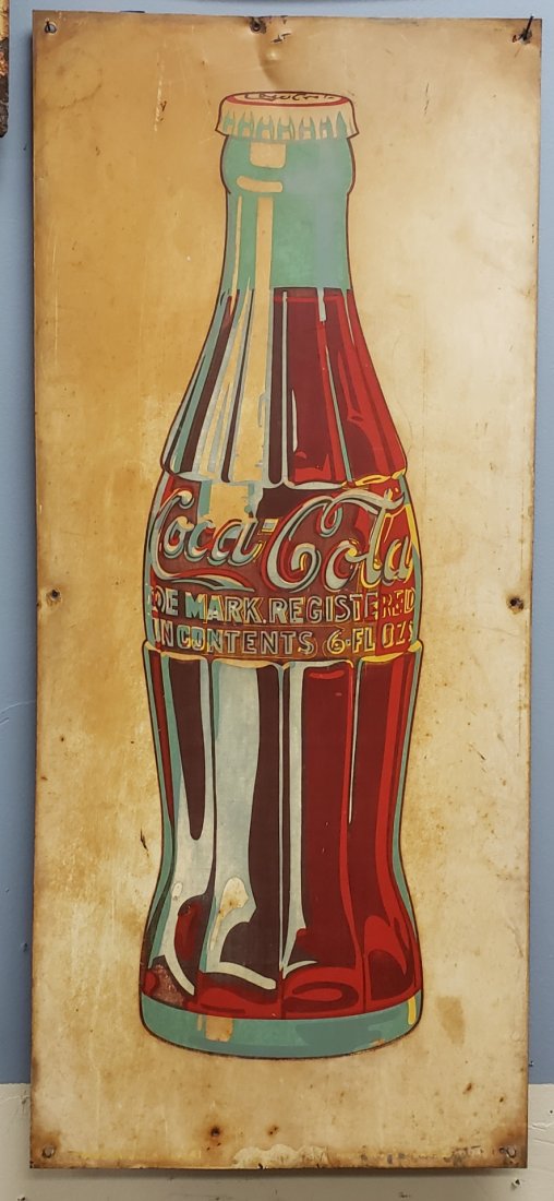1941 Coca Cola Bottle Tin Sign (1 of 3)