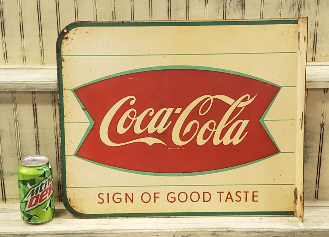 Coca Cola Sign of Good Taste Fishtail Flange Sign (1 of 2)