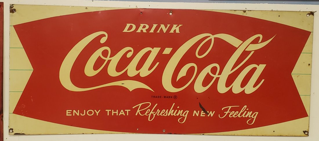 Drink Coca Cola Fishtail Tin Sign (1 of 1)