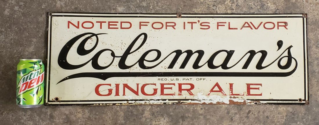 Coleman's Ginger Ale Embossed Tin Sign (1 of 1)