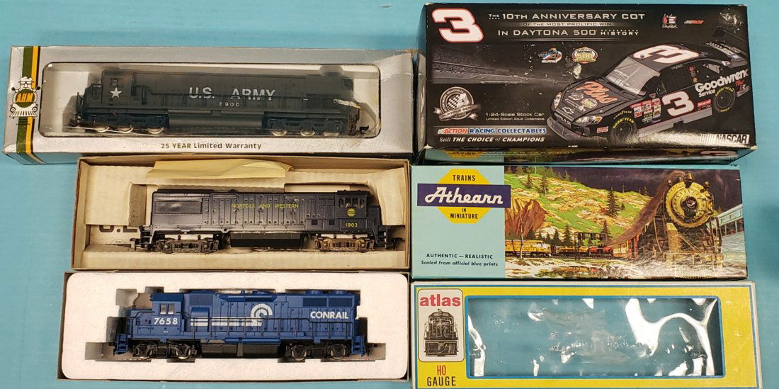 Lot of 4 Three HO Scale Locomotives & Dale Earnhardt (1 of 5)