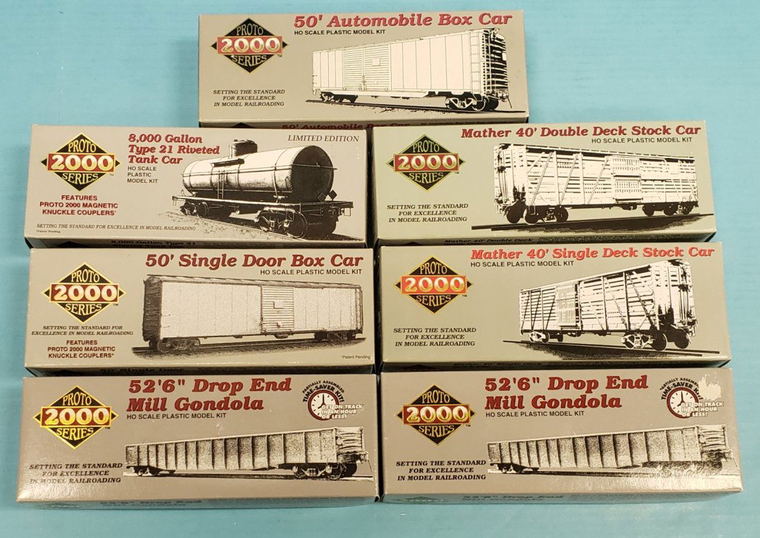 Lot of 7 Proto 2000 HO Scale Model Train Cars (1 of 1)