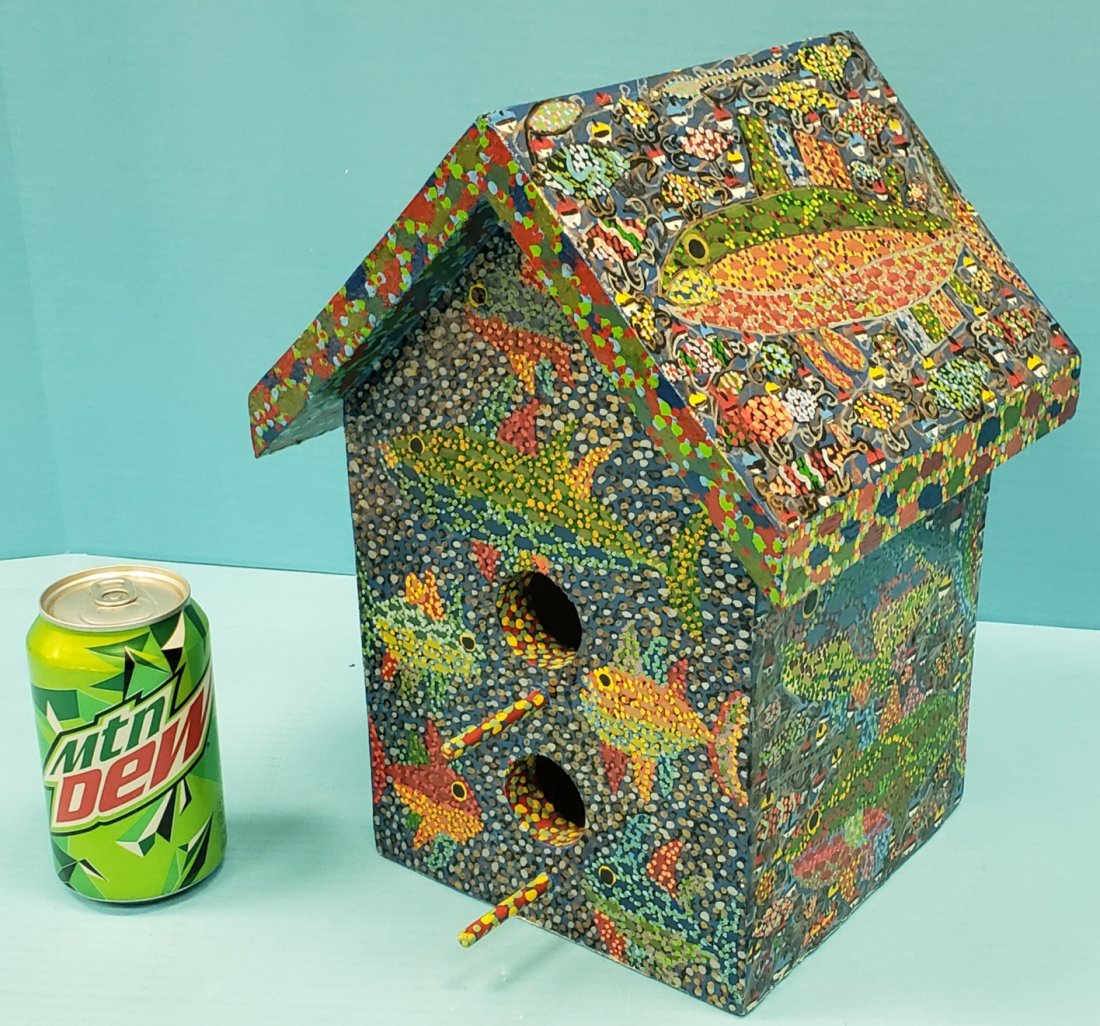 Jeff Payne painted folk art birdhouse (1 of 3)