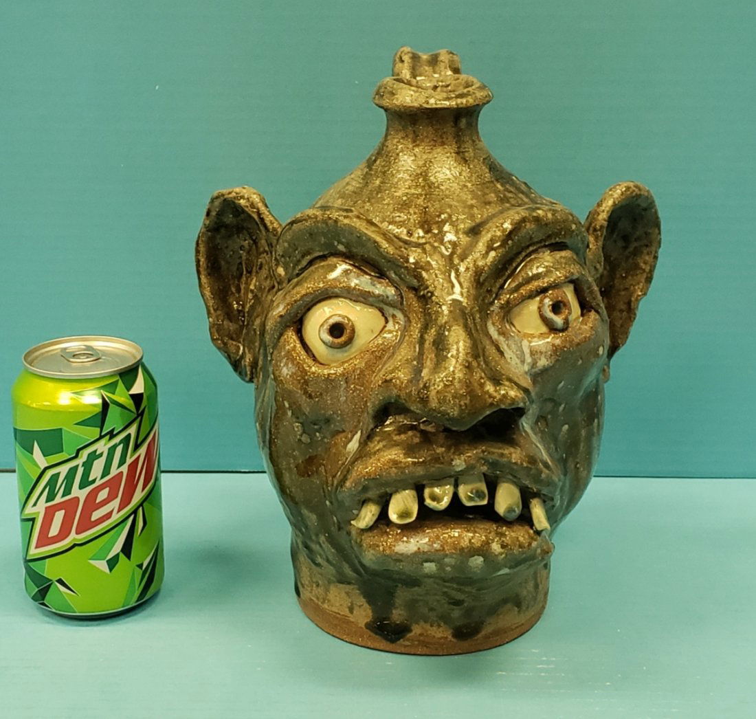 WA Flowers Face Jug Southern Folk Pottery (1 of 5)