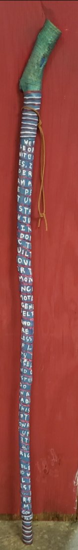 Folk Art Hand Painted Patriotic Walking Stick (1 of 2)