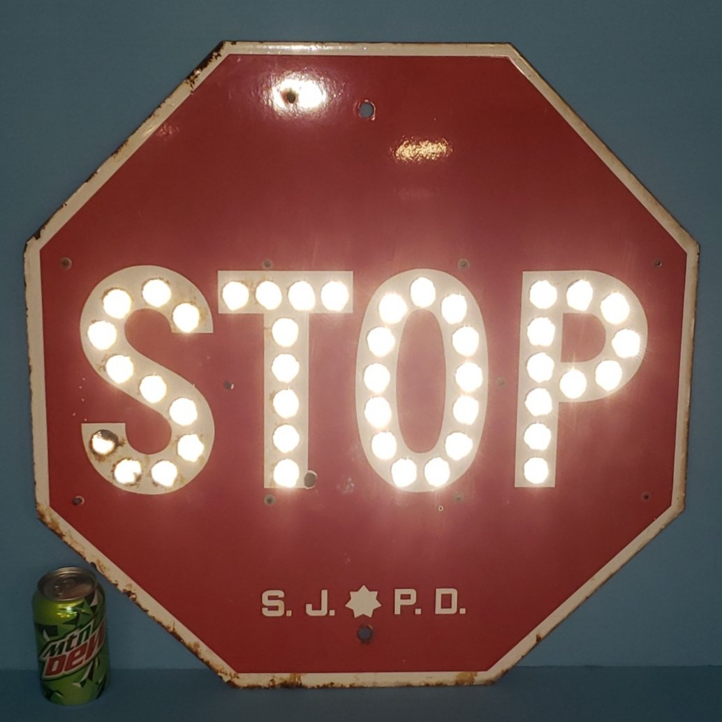 Porcelain Reflective Stop Sign (1 of 2)