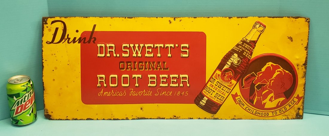 RARE Drink Dr Swett's Original Root Beer Sign (1 of 3)