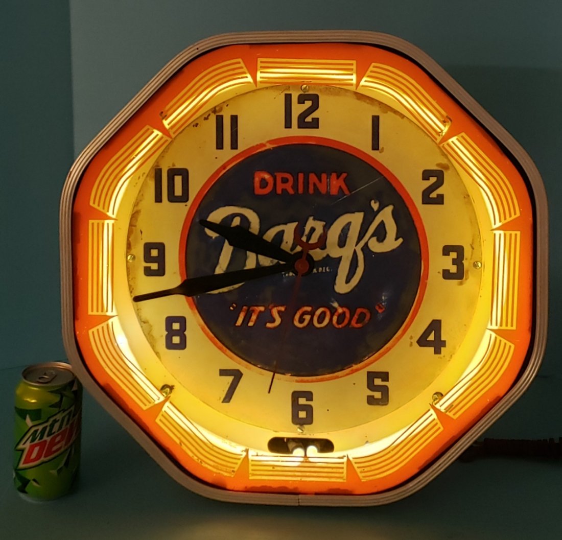 RARE Drink Barq's It's Good Neon Products Inc. Clock (1 of 3)
