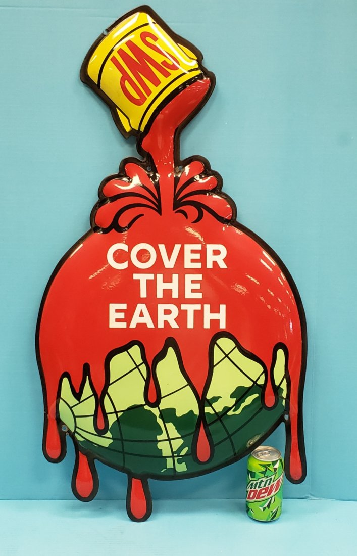 Porcelain Cover The Earth Sherwin Williams Paint Sign (1 of 2)