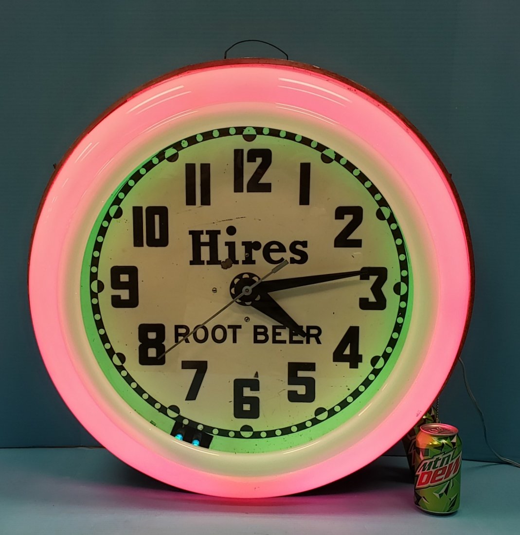 Hires Root Beer Neon Cleveland Clock (1 of 5)