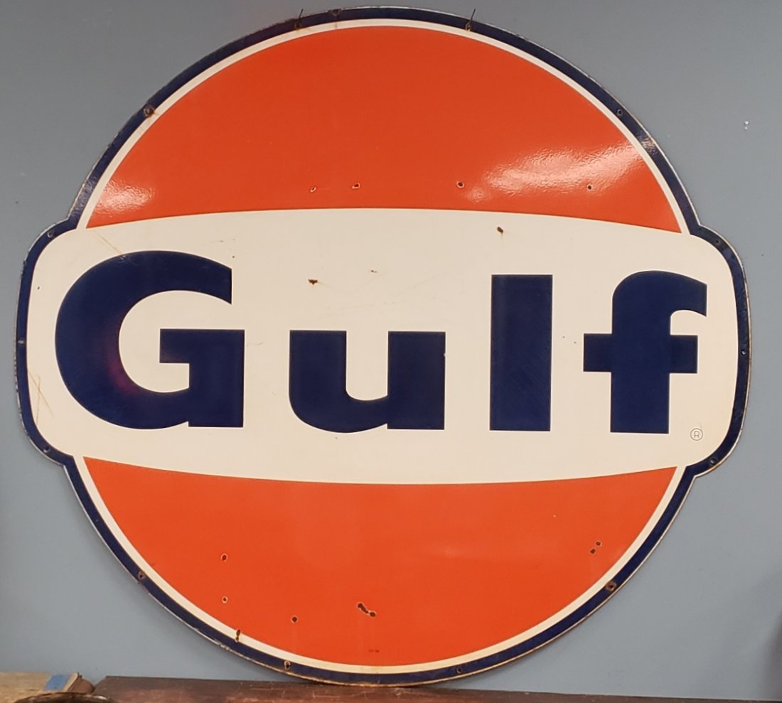 Porcelain Single Sided  Gulf Dealership Sign (1 of 1)