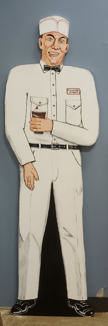 Life Size Soda Fountain Jerk Wood Sign (1 of 2)