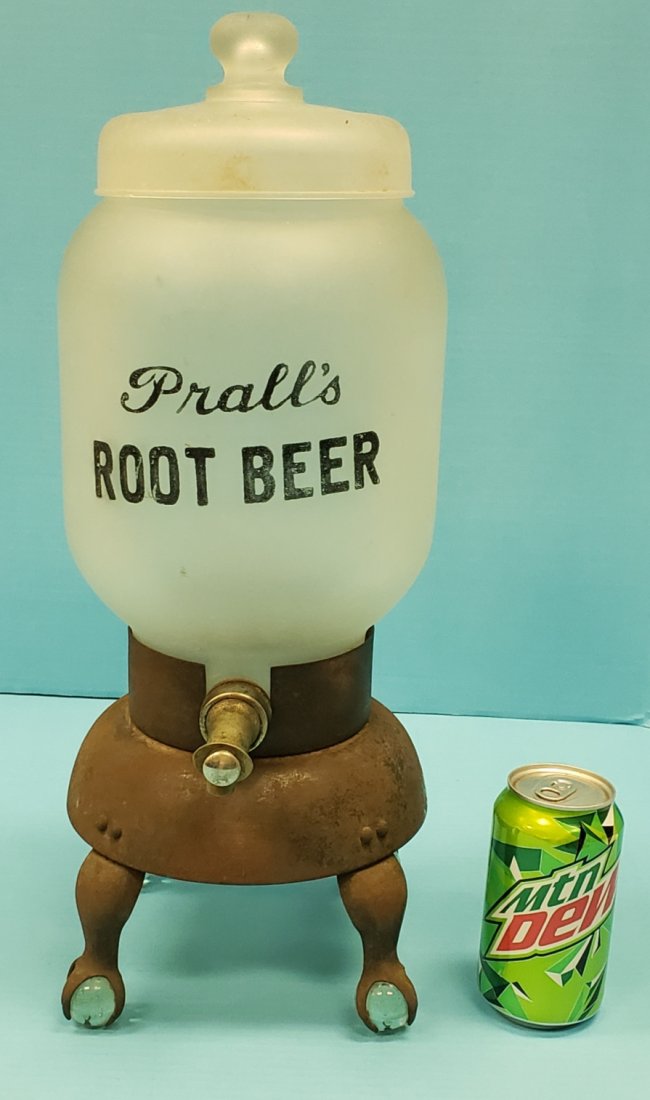 Prall's Root Beer Frosted Glass Syrup Dispenser (1 of 5)