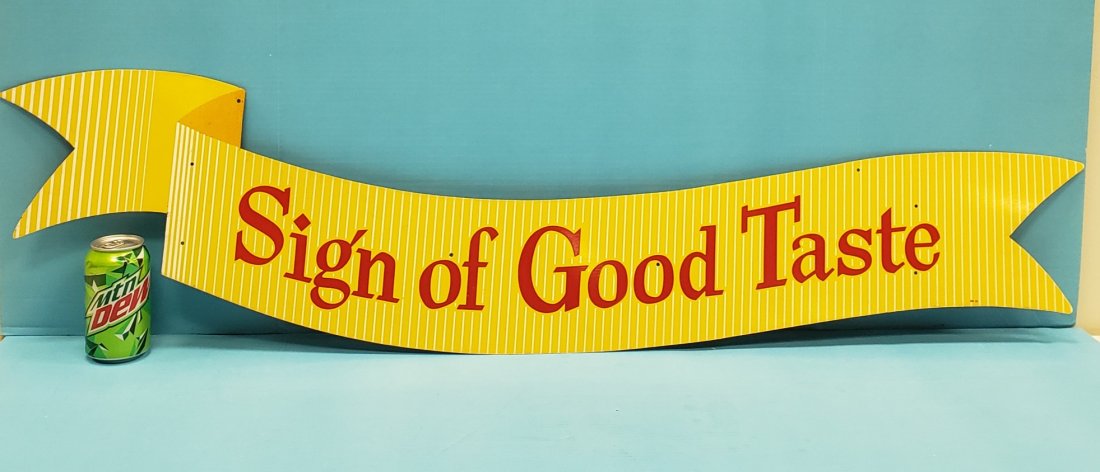 Coca Cola Sign of Good Taste Ribbon Tin Sign (1 of 1)