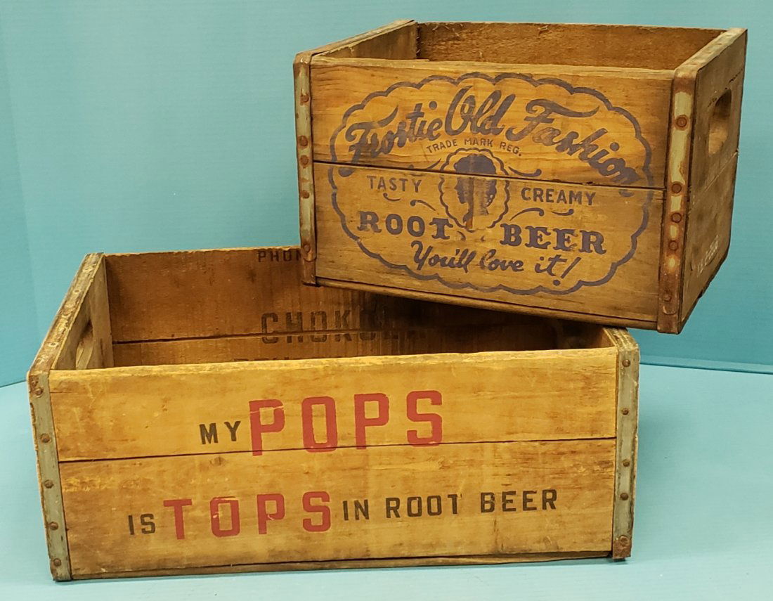 2 Wood Root Beer Crates Frostie & My Pops is Tops (1 of 5)