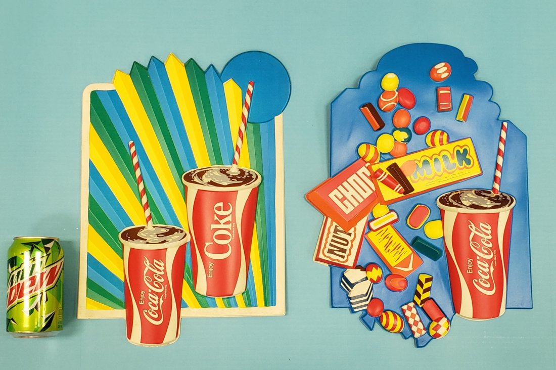 2 NOS Coca Cola Vacuform Movie Theater 3D Signs (1 of 3)