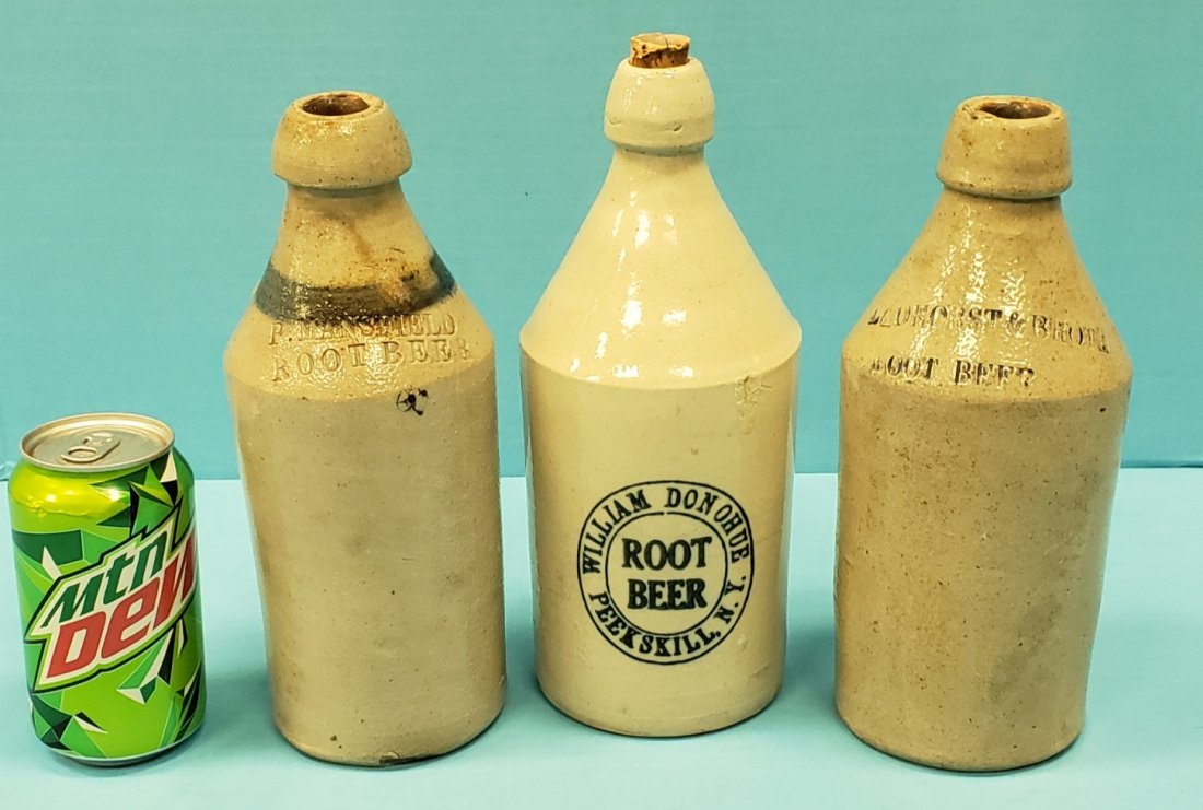 Three Stoneware Root Beer Bottles (1 of 4)
