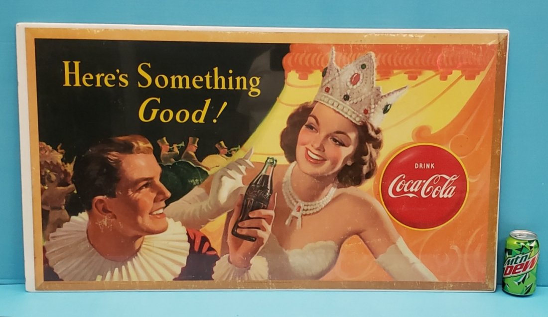 Drink Coca Cola "Here's Something Good" Cardboard Sign (1 of 1)