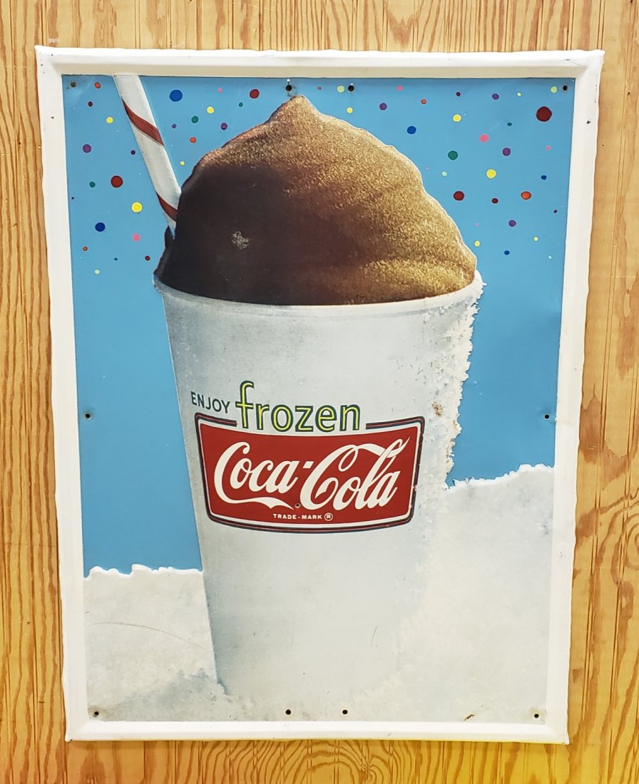 Enjoy Frozen Coca Cola Self Framed Tin Sign (1 of 1)