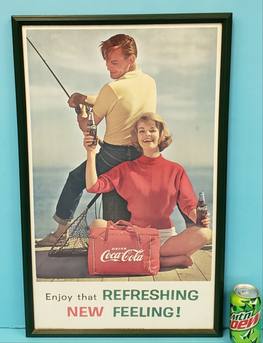 Framed Coca Cola Cardboard Sign (1 of 1)