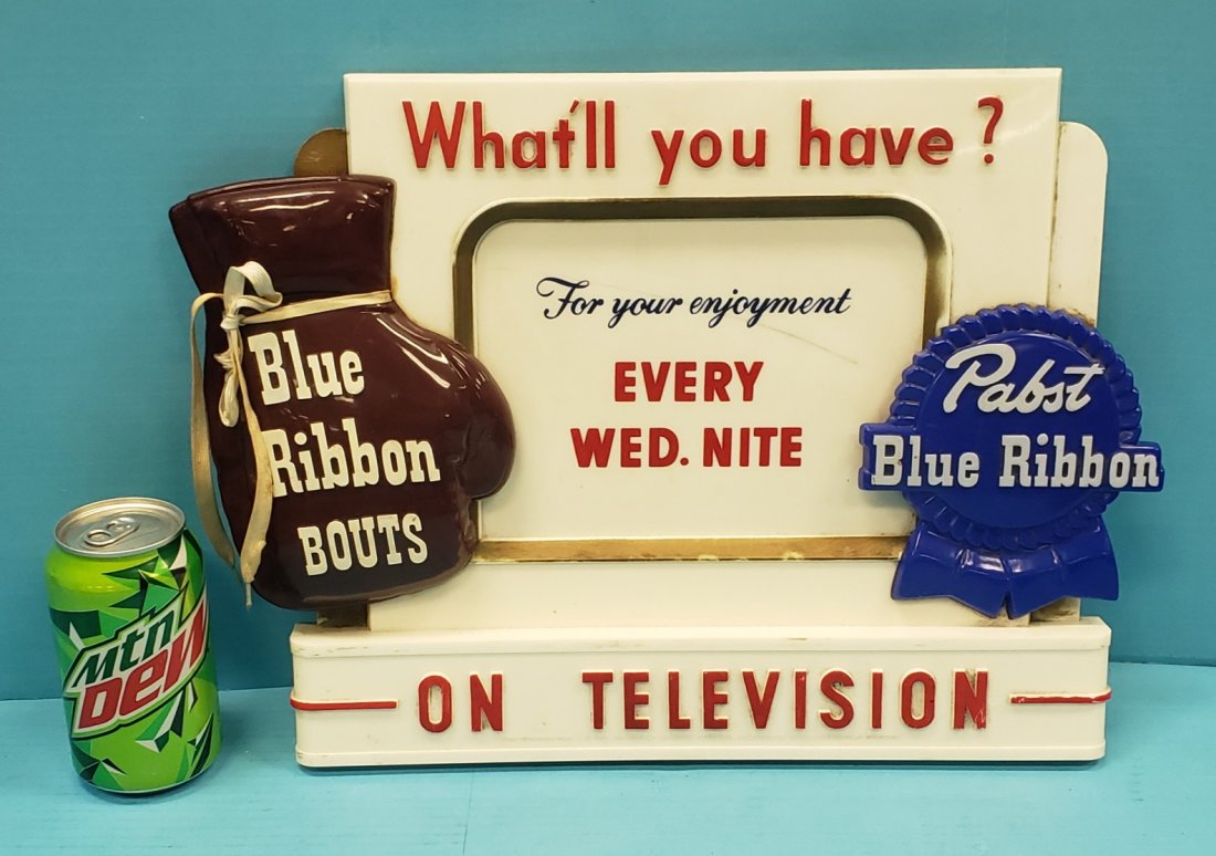 Pabst Blue Ribbon Bouts On Television Sign (1 of 3)
