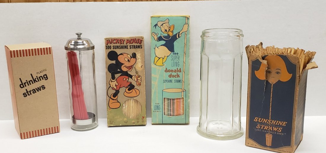 NOS Mickey Mouse & Donald Duck Sunshine Straws (1 of 3)
