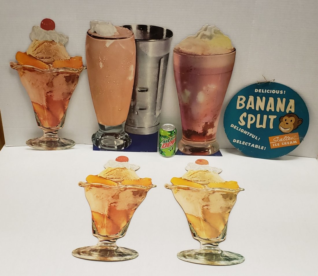 Large Ice Cream Store Soda Fountain Die Cut Signs (1 of 4)