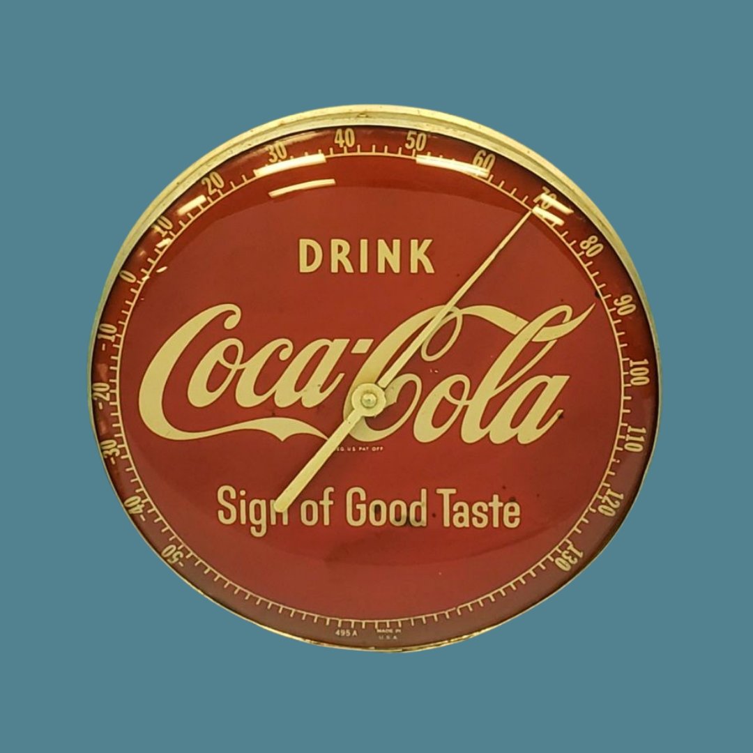 Drink Coca Cola Sign of Good Taste Round Thermometer (1 of 3)