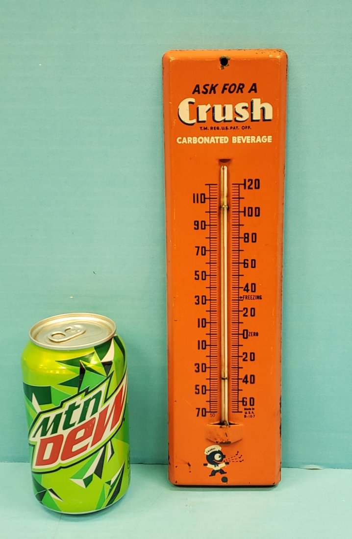 Scarce Orange Crush Thermometer w/ Crushy (1 of 2)