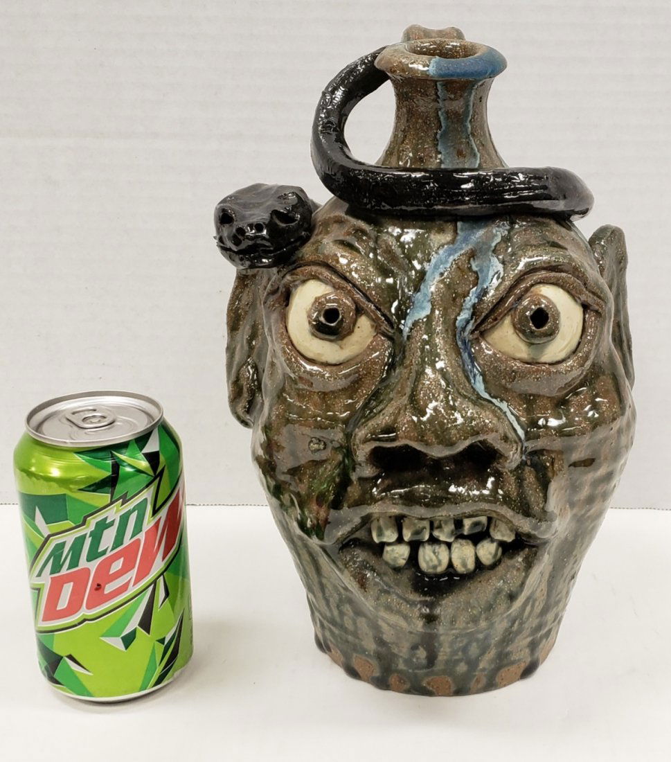 WA Flowers Face Jug with Snake Dec 12, 2020 Rockabilly Auction