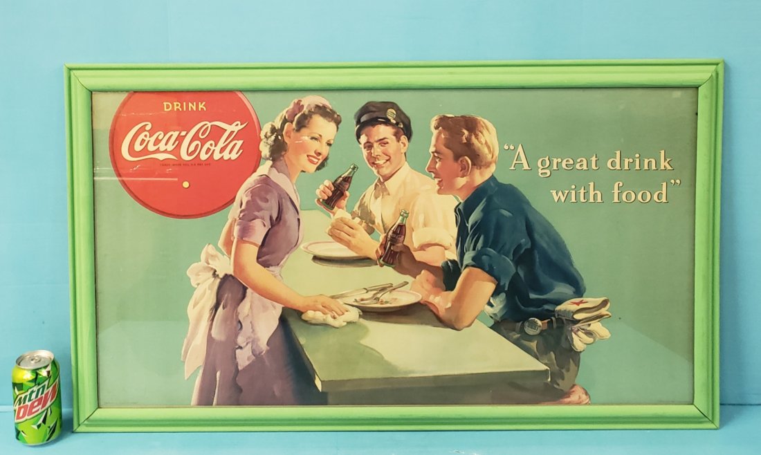 1942 Coca Cola Diner Cardboard Sign (1 of 3)
