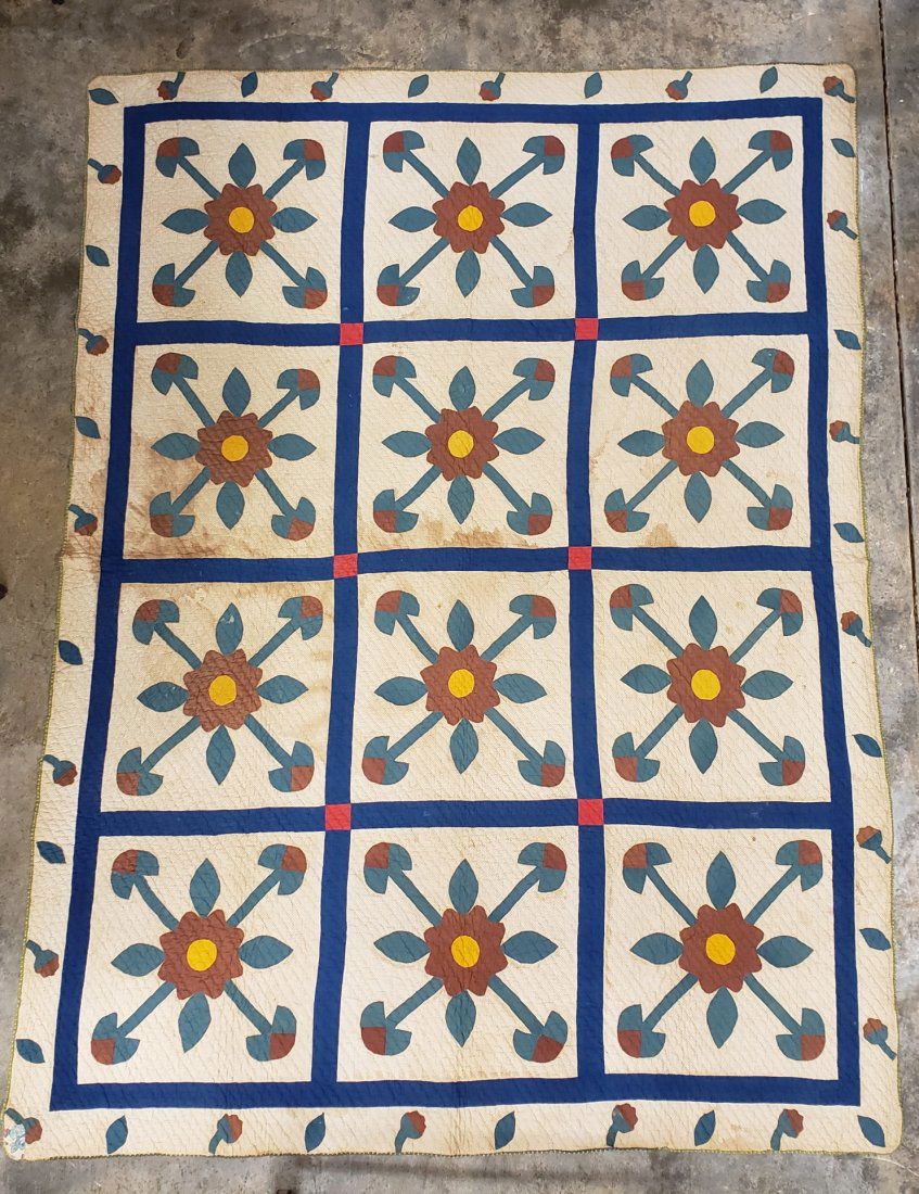 Late 1800's Whig Rose Quilt (1 of 3)