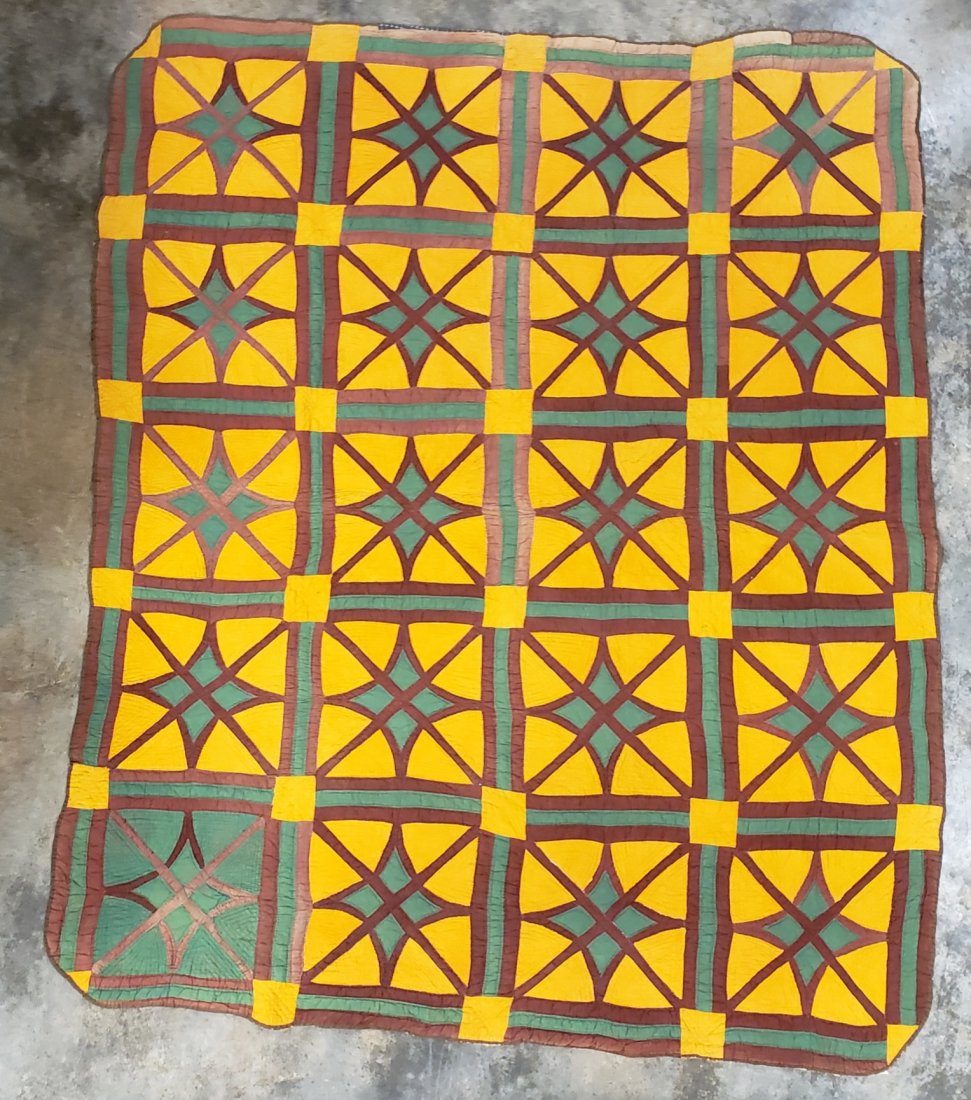 Circa 1880's Framed Stars Quilt (1 of 3)