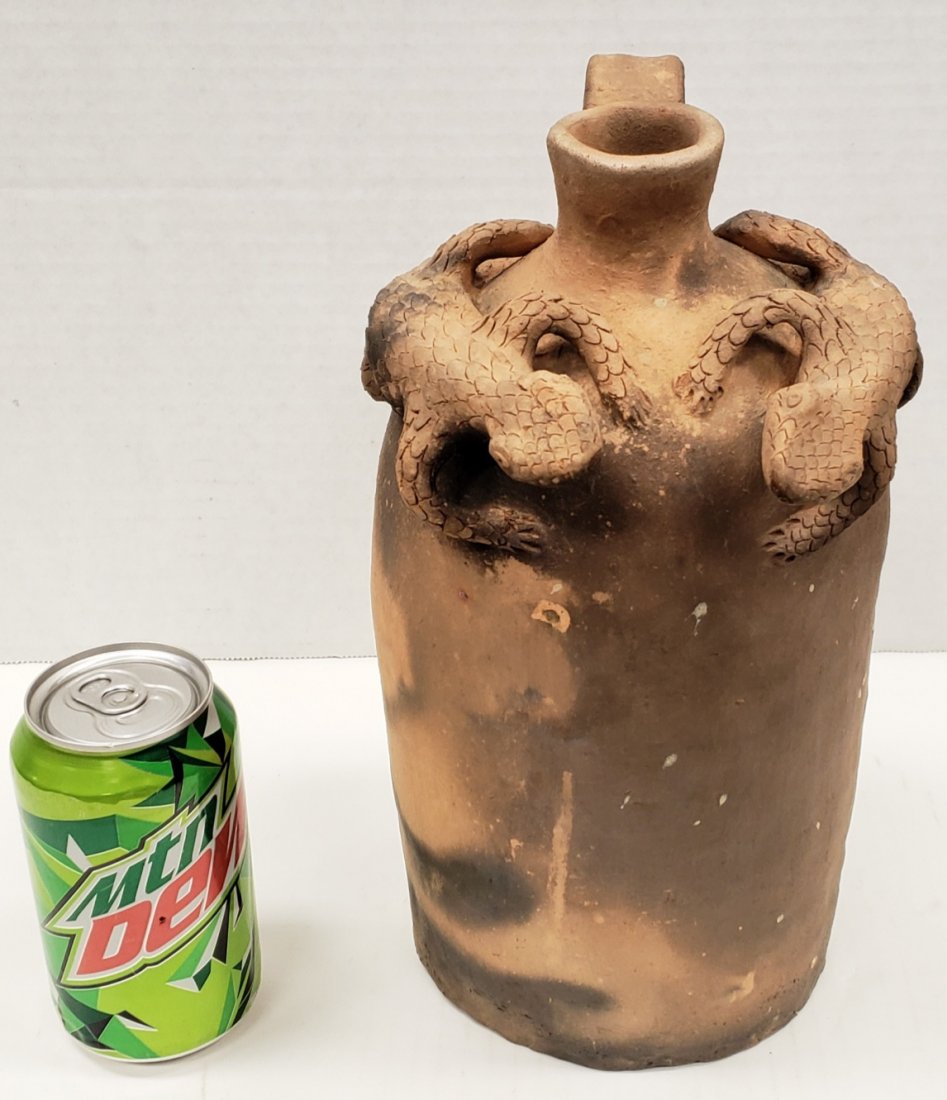 1997 Clint Alderman Double Lizard Jug Southern Pottery (1 of 5)