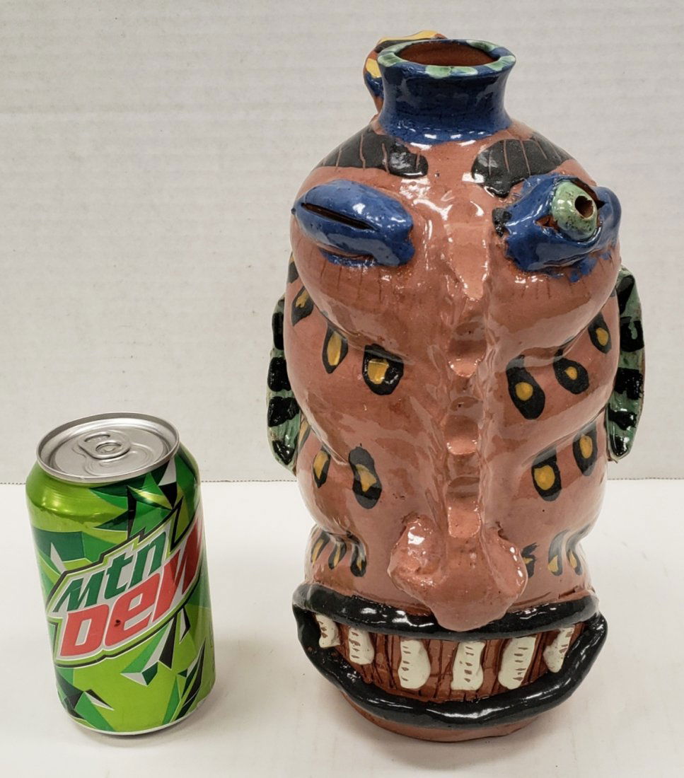 Carl Block Flatland Face Jug Folk Pottery (1 of 5)
