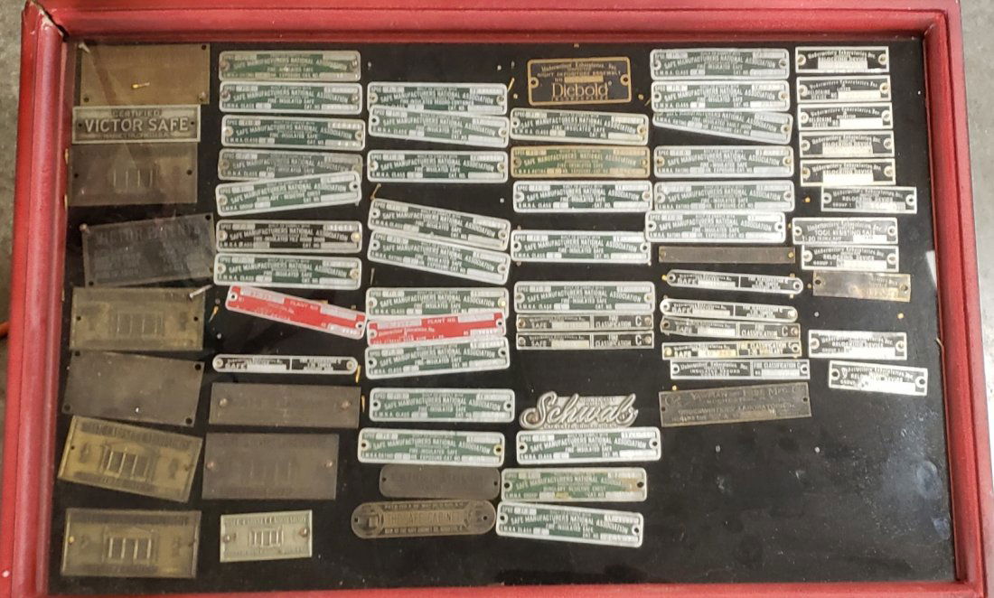 68 Antique Safe Brass & Metal Data Tags (1 of 3)