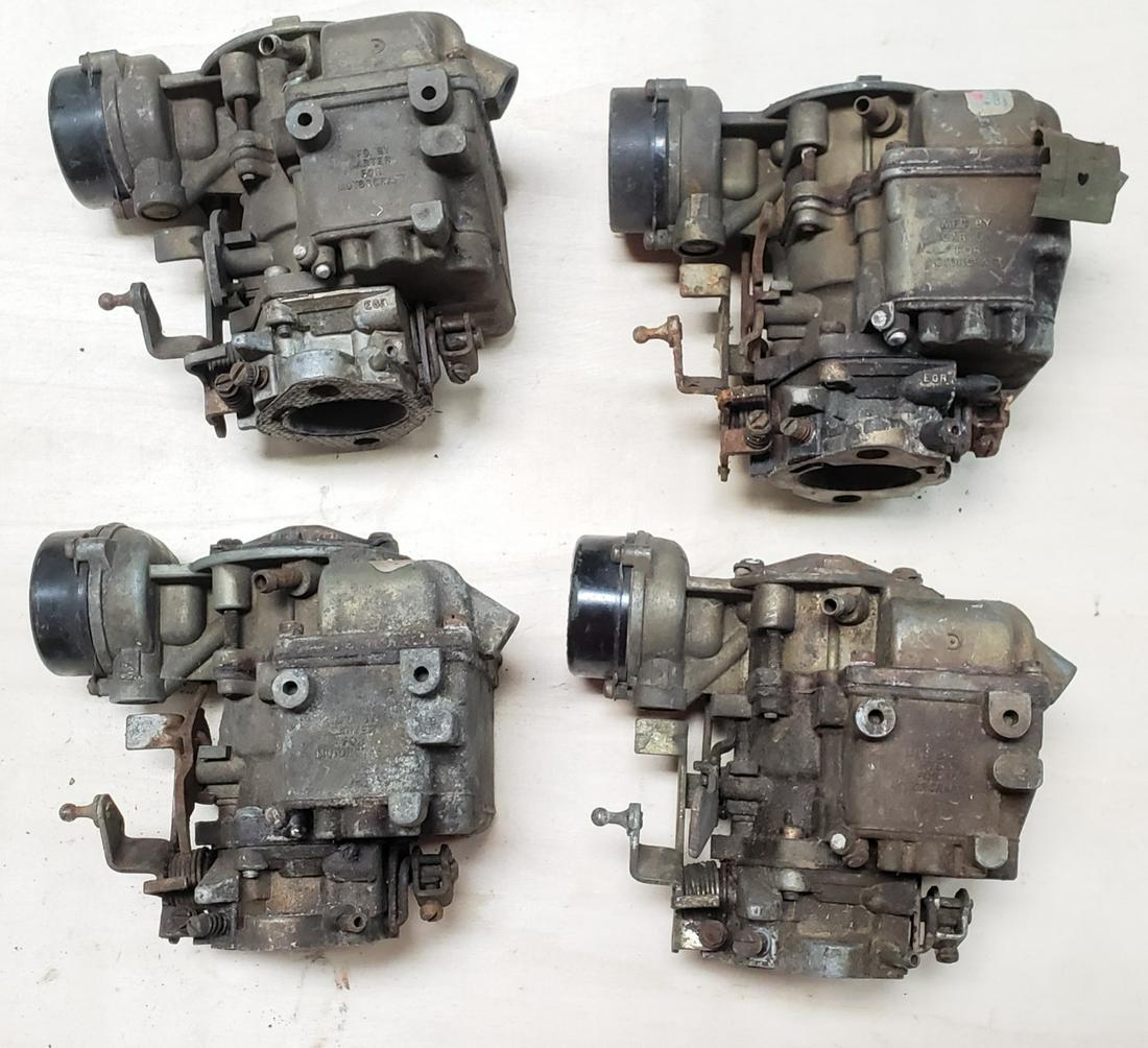 4 Carter Motorcraft Single Barrel Carburetor 1960's: Parts/Repair lotLot of original vintage parts. Please read and understand the terms of this auction prior to placing bids. All bidders are bound to the terms of this auction.