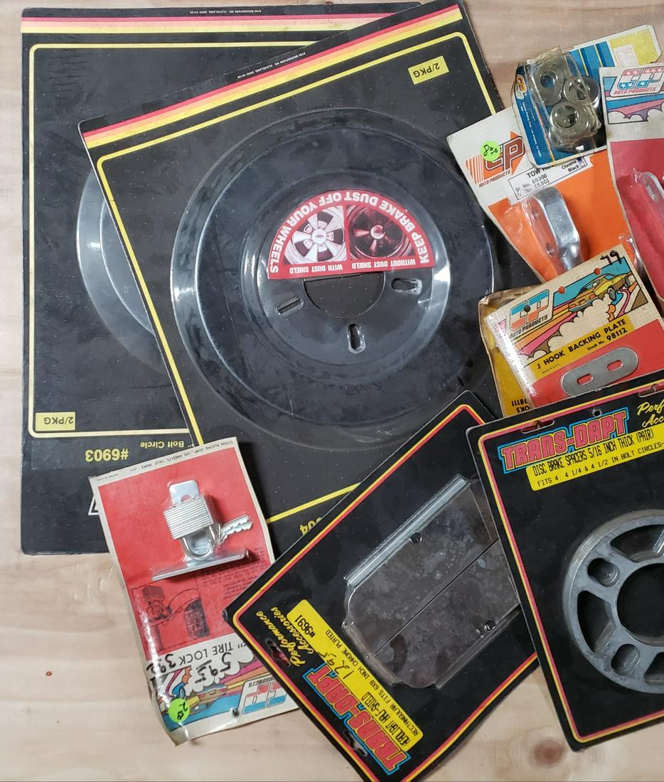 70's 80's Hot Rod packaged accessory grab bag lot: Lot of original vintage parts. Please read and understand the terms of this auction prior to placing bids. All bidders are bound to the terms of this auction.