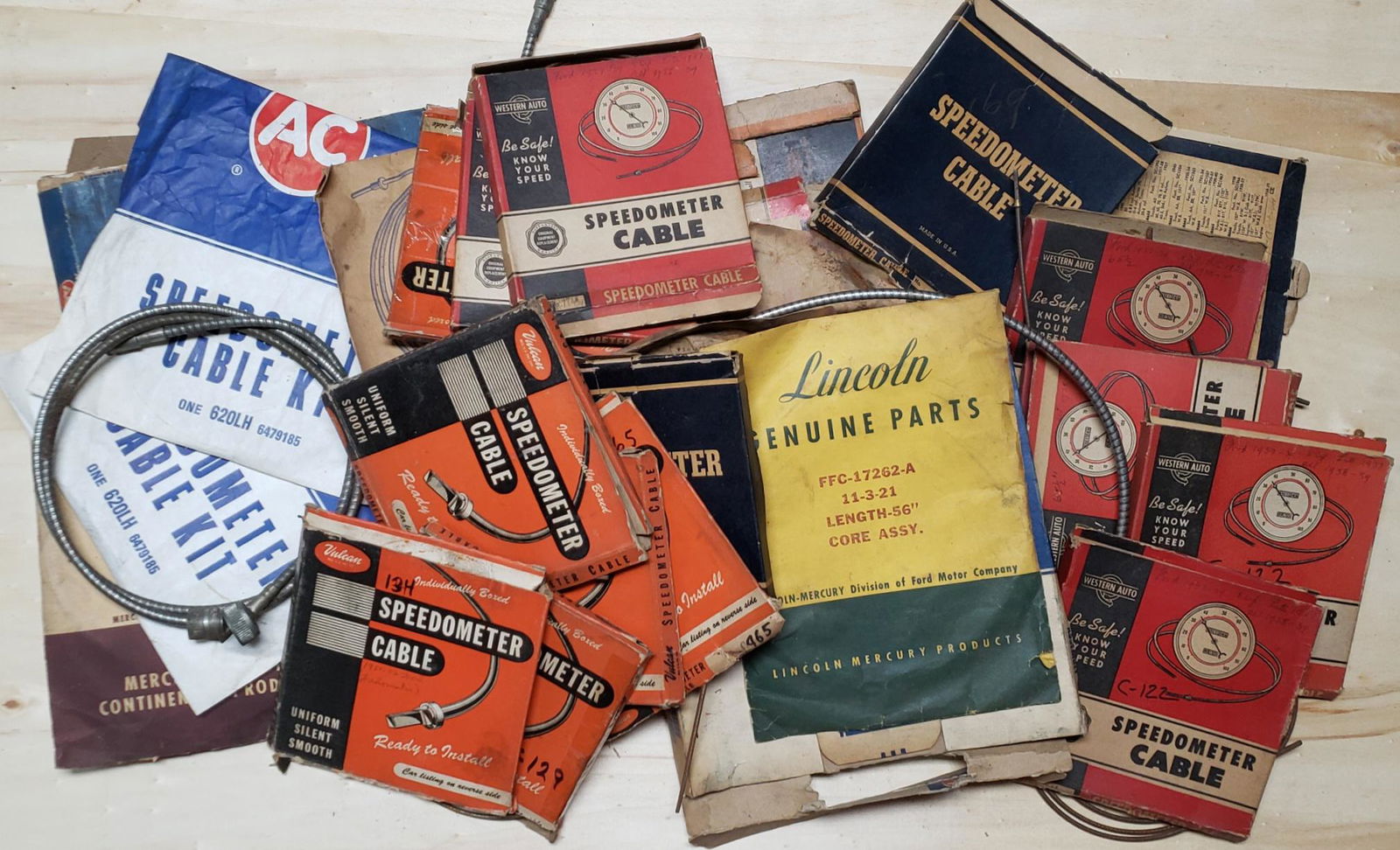 AC Lincoln & others speedometer cable & core lot (1 of 3)