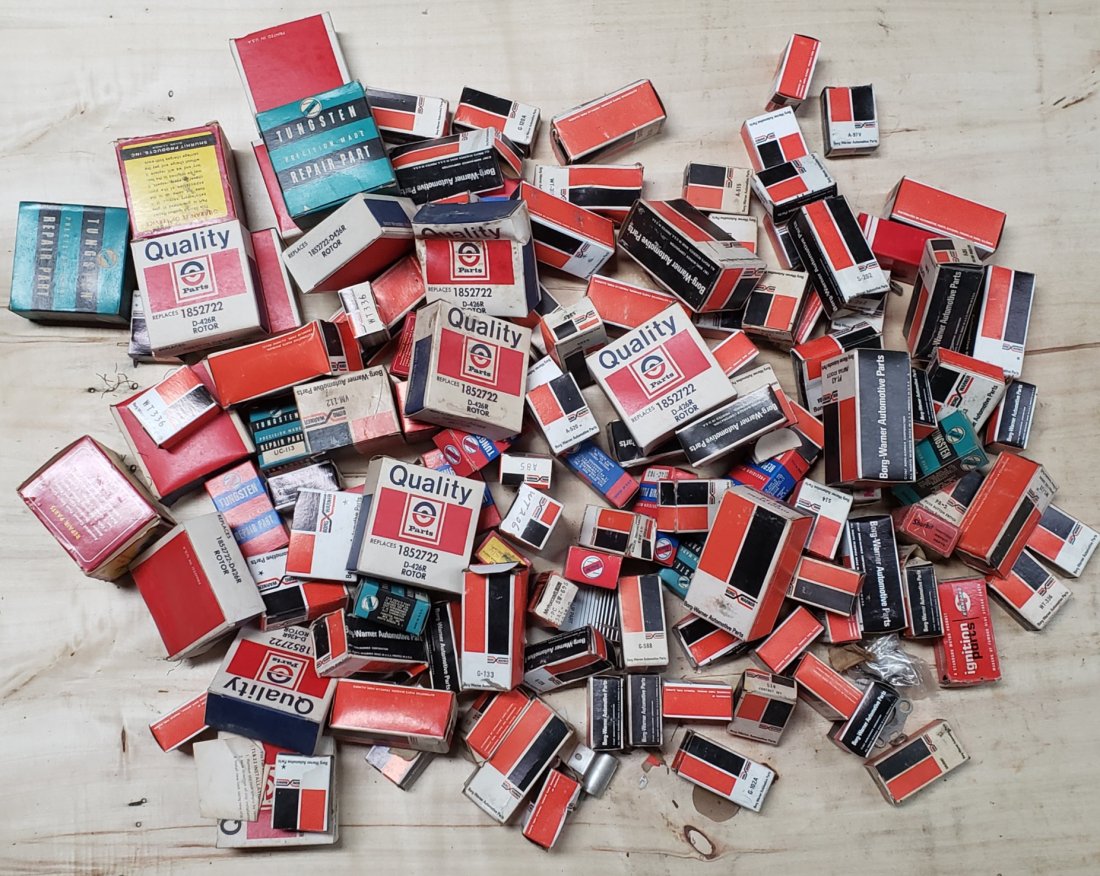 Lot of 50's 60's 70's ignition points, condensers, etc.: Lot of original vintage parts. Please read and understand the terms of this auction prior to placing bids. All bidders are bound to the terms of this auction.