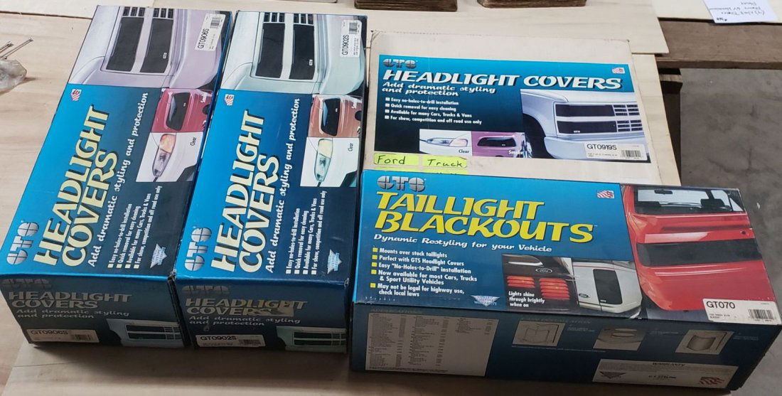 Lot of 4 New Headlight & Tail Light Black Out Covers (1 of 4)