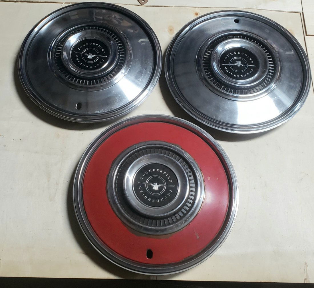 3 Thunderbird mixed lot wheel cover hub caps (1 of 3)