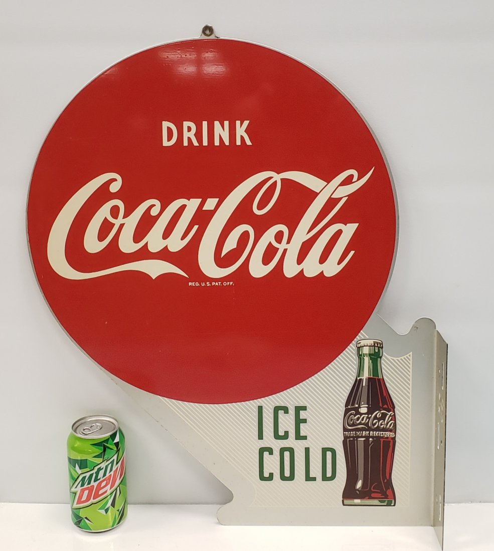 Drink Coca Cola Ice Cold Flange Sign A-M 56 (1 of 4)