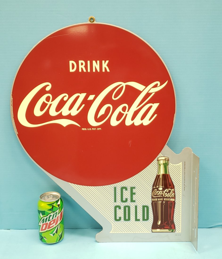 1997 Drink Coca Cola Ice Cold Flange Sign (1 of 3)