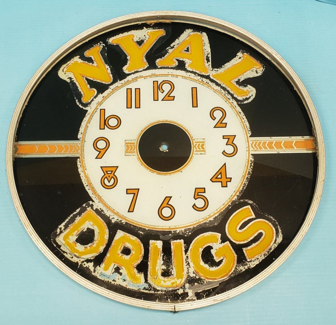 Nyal Drugs Reverse Painted Glass Clock Face (1 of 1)