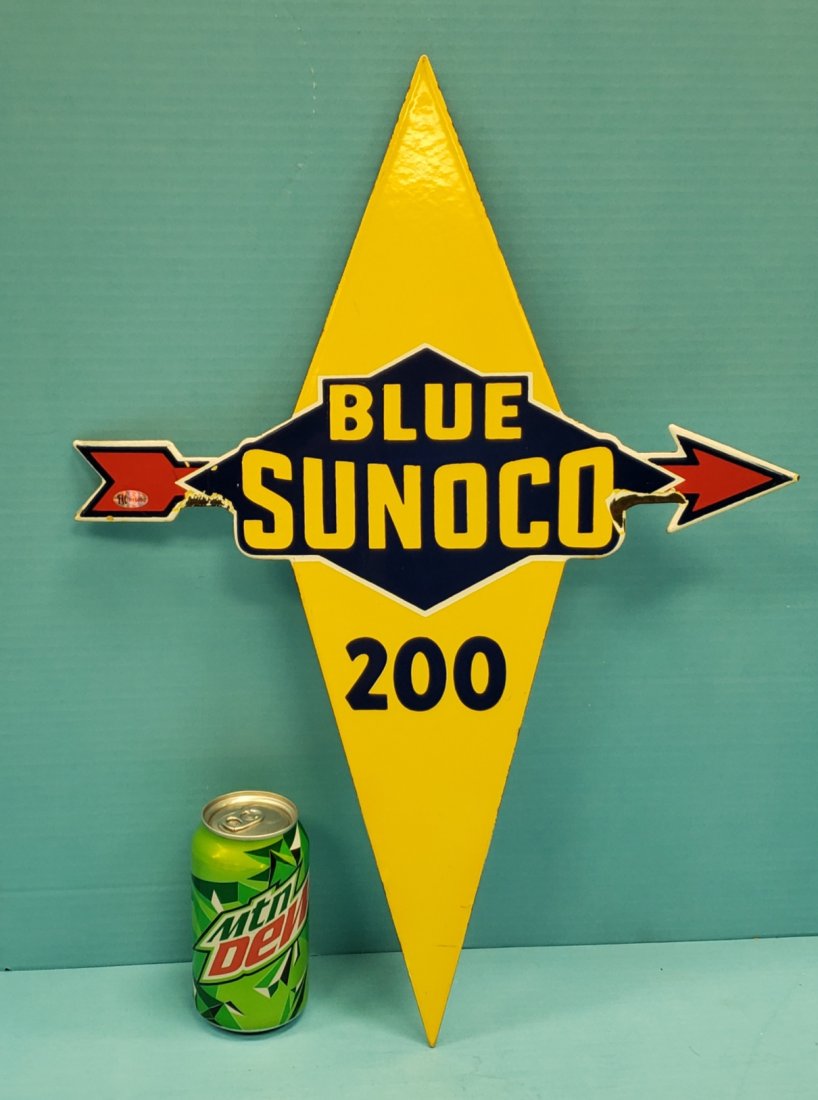 Blue Sunoco 200 Porcelain Pump Plate (1 of 3)