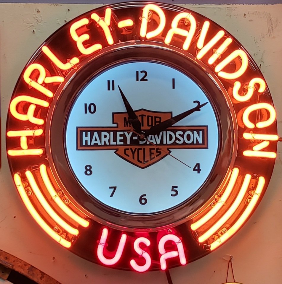 Harley Davidson Neon Clock