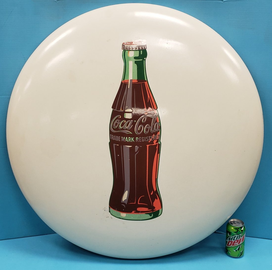 36" Restored White Coca Cola Button (1 of 4)