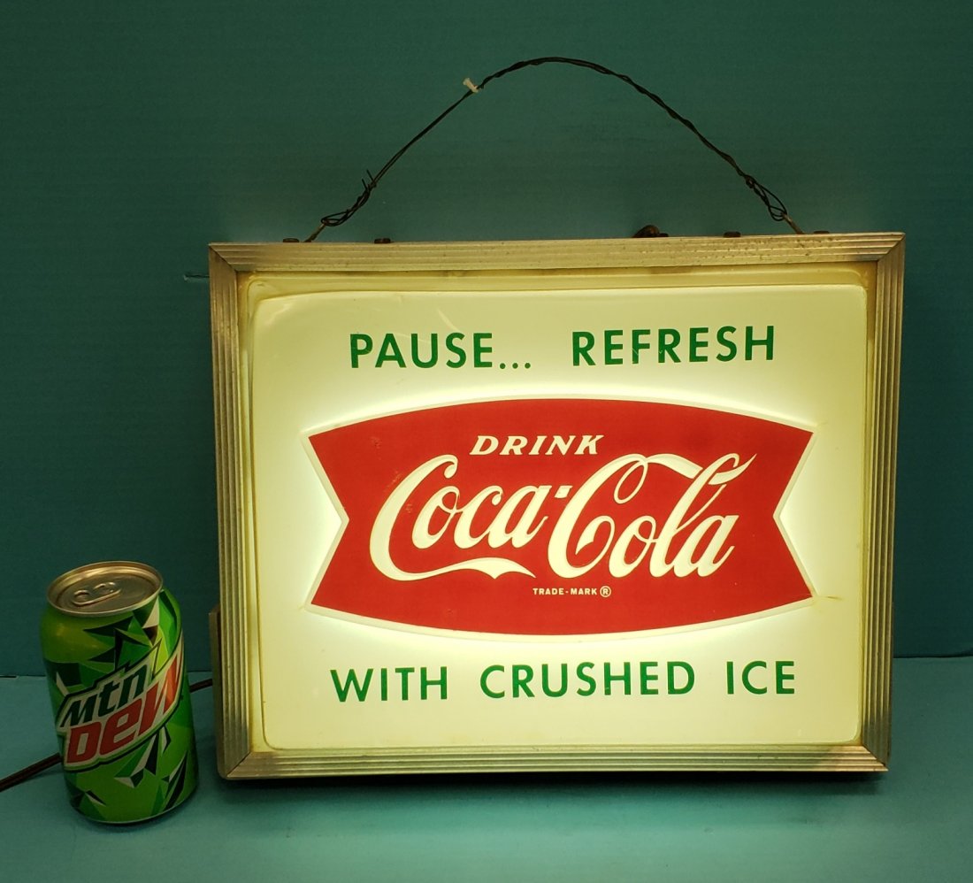 Drink Coca Cola  Fishtail Light Up Sign (1 of 3)